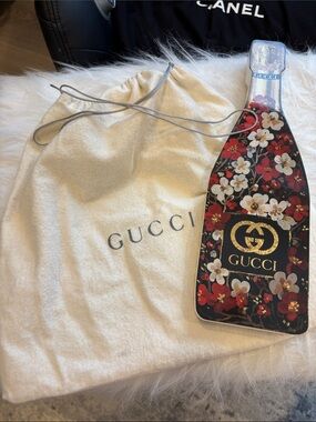 Gucci Dust bag and Gucci Black Floral Champagne Wood Home Decor